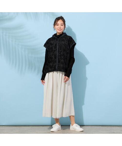 PISANO / ピサーノ カットソー | 【手洗いOK】チュールフロッキー・ボトルネックカットソー | 詳細15