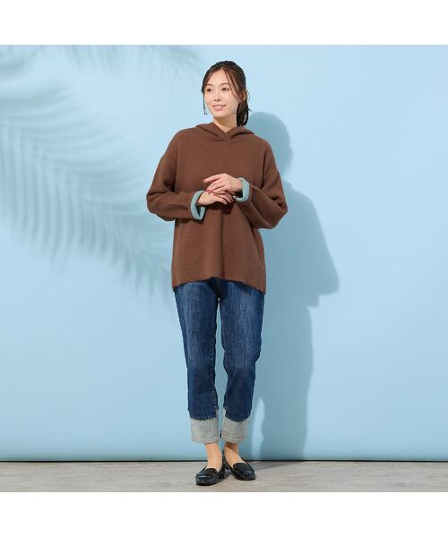 PISANO / ピサーノ ニット・セーター | ＦＯＸダブルフェイス・フーディーニット | 詳細5