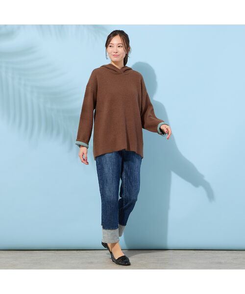 PISANO / ピサーノ ニット・セーター | ＦＯＸダブルフェイス・フーディーニット | 詳細6