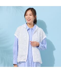 PISANO / ピサーノ ベスト | 【手洗いOK・撥水・透湿】ジャカード/タフタ・フーディージレ