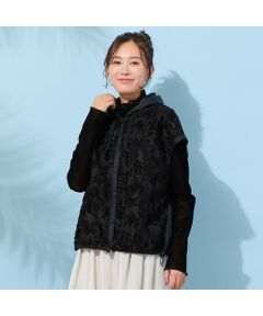 PISANO / ピサーノ ベスト | 【手洗いOK・撥水・透湿】ジャカード/タフタ・フーディージレ