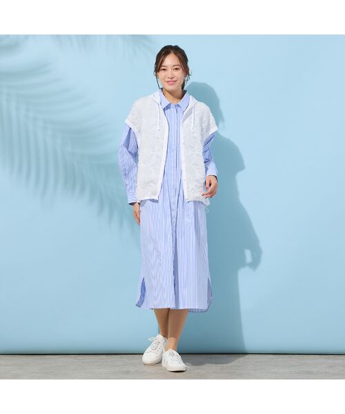 PISANO / ピサーノ ベスト | 【手洗いOK・撥水・透湿】ジャカード/タフタ・フーディージレ | 詳細1