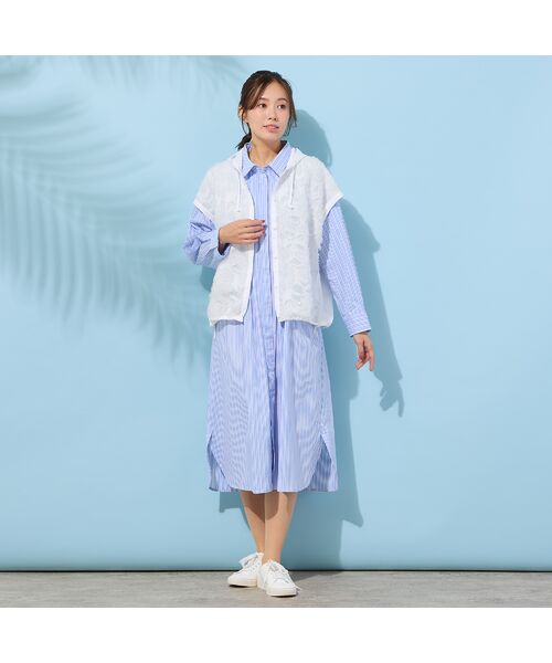 PISANO / ピサーノ ベスト | 【手洗いOK・撥水・透湿】ジャカード/タフタ・フーディージレ | 詳細2