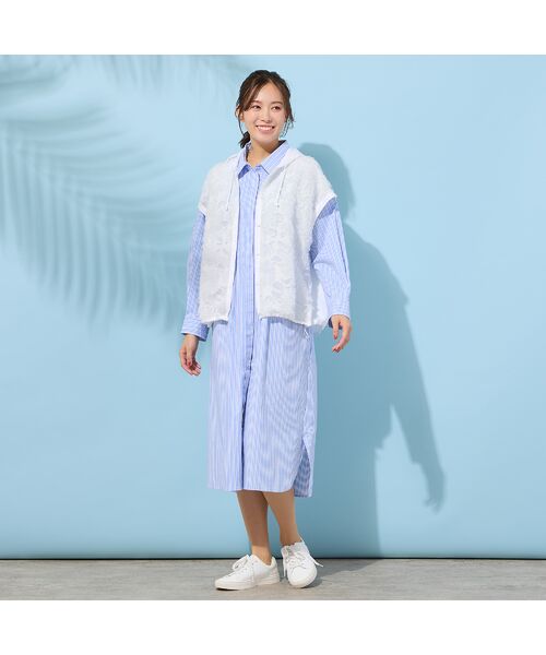 PISANO / ピサーノ ベスト | 【手洗いOK・撥水・透湿】ジャカード/タフタ・フーディージレ | 詳細3