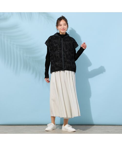 PISANO / ピサーノ ベスト | 【手洗いOK・撥水・透湿】ジャカード/タフタ・フーディージレ | 詳細13