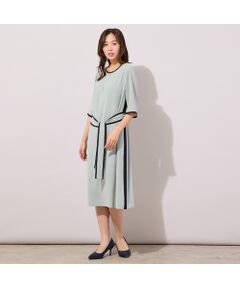 PISANO / ピサーノ ミニ丈・ひざ丈ワンピース | 【セットアップ対応】セラテリー梨地ワンピース