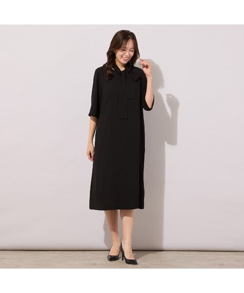 PISANO / ピサーノ ミニ丈・ひざ丈ワンピース | 【セットアップ対応】セラテリー梨地ワンピース | 詳細1