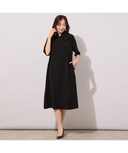 PISANO / ピサーノ ミニ丈・ひざ丈ワンピース | 【セットアップ対応】セラテリー梨地ワンピース | 詳細3