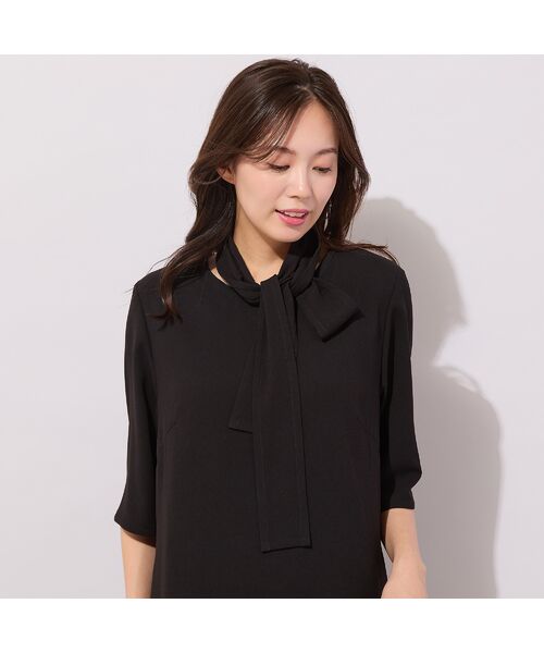 PISANO / ピサーノ ミニ丈・ひざ丈ワンピース | 【セットアップ対応】セラテリー梨地ワンピース | 詳細4