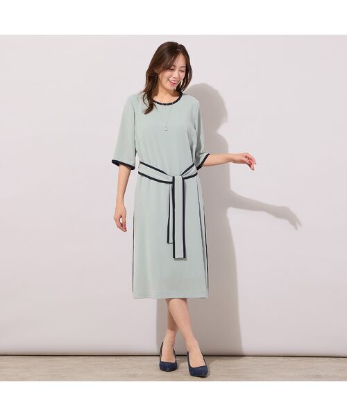 PISANO / ピサーノ ミニ丈・ひざ丈ワンピース | 【セットアップ対応】セラテリー梨地ワンピース | 詳細8