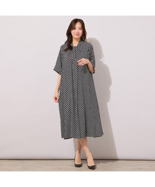 PISANO / ピサーノ ミニ丈・ひざ丈ワンピース | 【手洗いOK】幾何柄フロントタックドレス | 詳細4