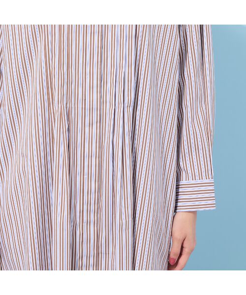 PISANO / ピサーノ ミニ丈・ひざ丈ワンピース | 【手洗いOK】ストライプ・フロントタックシャツワンピース | 詳細10