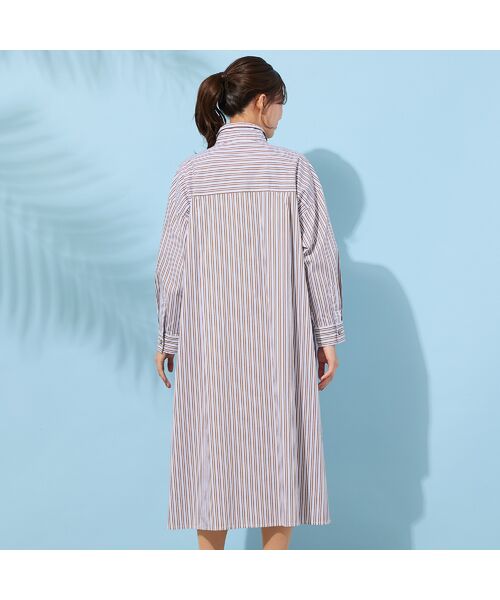 PISANO / ピサーノ ミニ丈・ひざ丈ワンピース | 【手洗いOK】ストライプ・フロントタックシャツワンピース | 詳細2