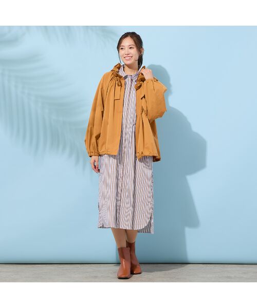 PISANO / ピサーノ ミニ丈・ひざ丈ワンピース | 【手洗いOK】ストライプ・フロントタックシャツワンピース | 詳細7