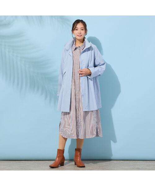 PISANO / ピサーノ ミニ丈・ひざ丈ワンピース | 【手洗いOK】ストライプ・フロントタックシャツワンピース | 詳細8