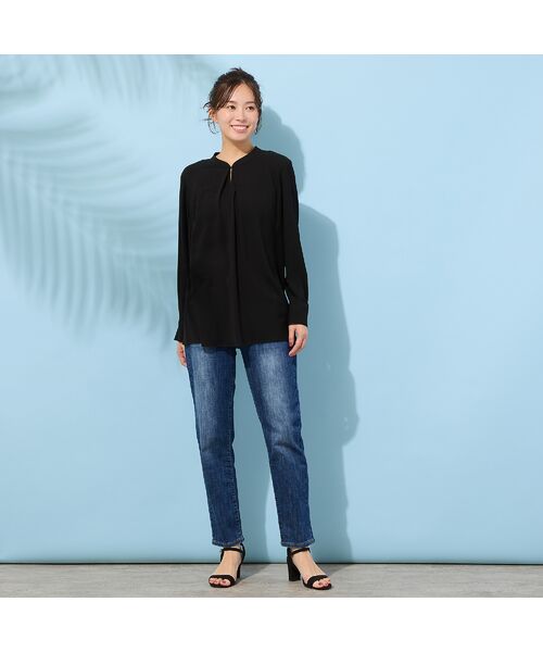 PISANO / ピサーノ シャツ・ブラウス | 【手洗いOK・セットアップ対応】フロントタック・スタンドカラーブラウス | 詳細4