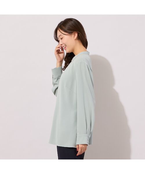 PISANO / ピサーノ シャツ・ブラウス | 【手洗いOK・セットアップ対応】フロントタック・スタンドカラーブラウス | 詳細9