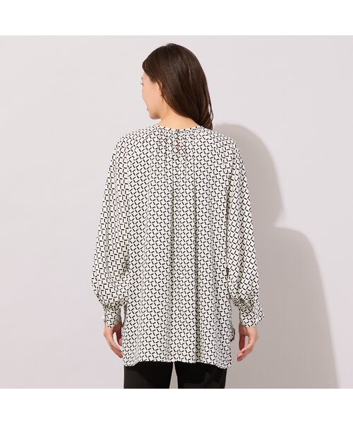 PISANO / ピサーノ シャツ・ブラウス | 【手洗いOK】幾何柄・リボンタイ・ギャザーブラウス | 詳細2