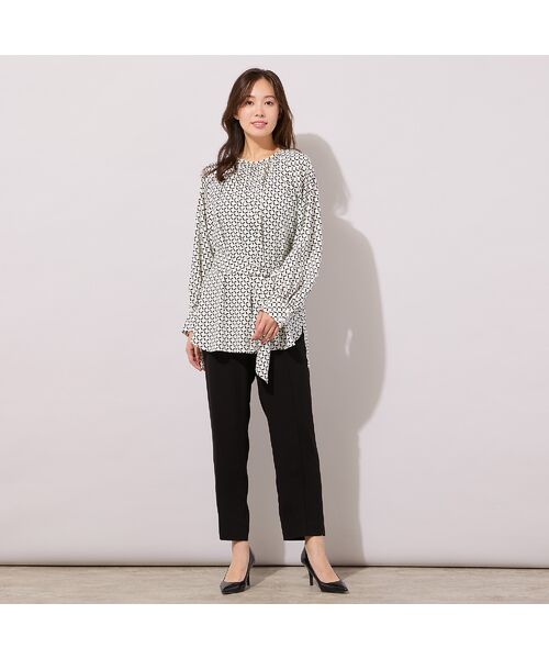 PISANO / ピサーノ シャツ・ブラウス | 【手洗いOK】幾何柄・リボンタイ・ギャザーブラウス | 詳細3