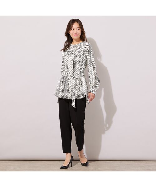 PISANO / ピサーノ シャツ・ブラウス | 【手洗いOK】幾何柄・リボンタイ・ギャザーブラウス | 詳細5