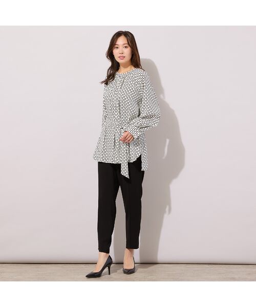 PISANO / ピサーノ シャツ・ブラウス | 【手洗いOK】幾何柄・リボンタイ・ギャザーブラウス | 詳細6