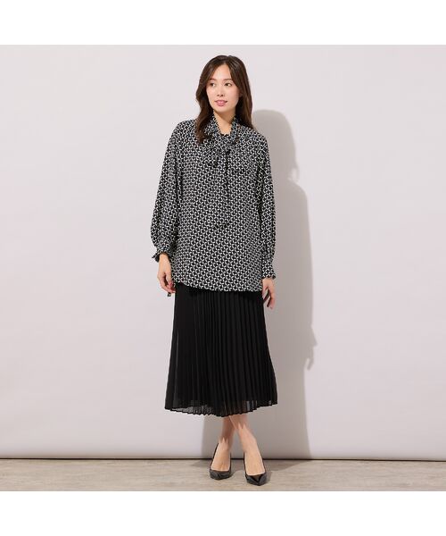 PISANO / ピサーノ シャツ・ブラウス | 【手洗いOK】幾何柄・リボンタイ・ギャザーブラウス | 詳細10