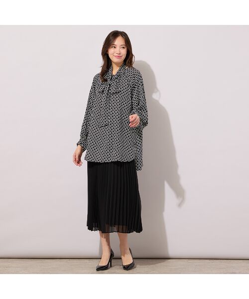 PISANO / ピサーノ シャツ・ブラウス | 【手洗いOK】幾何柄・リボンタイ・ギャザーブラウス | 詳細11