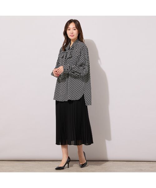 PISANO / ピサーノ シャツ・ブラウス | 【手洗いOK】幾何柄・リボンタイ・ギャザーブラウス | 詳細13