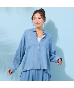 PISANO / ピサーノ シャツ・ブラウス | 【手洗いOK・セットアップ対応】製品洗い・テンセルデニムシャツ