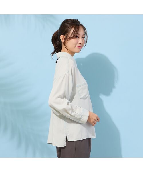 PISANO / ピサーノ シャツ・ブラウス | 【手洗いOK・セットアップ対応】製品洗い・テンセルデニムシャツ | 詳細1