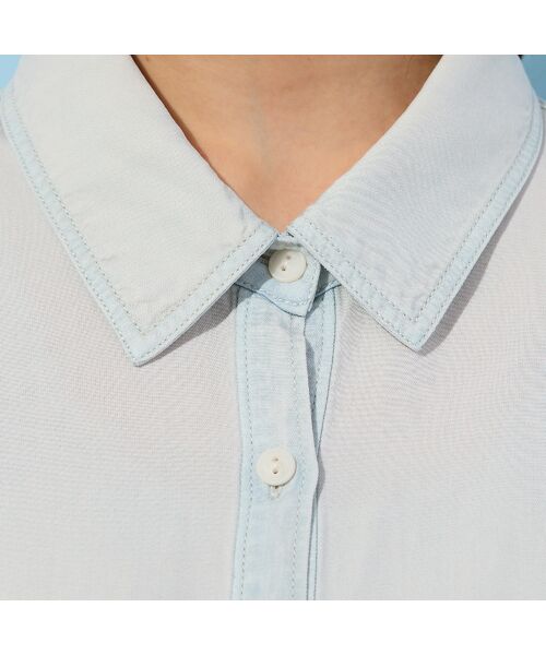PISANO / ピサーノ シャツ・ブラウス | 【手洗いOK・セットアップ対応】製品洗い・テンセルデニムシャツ | 詳細7
