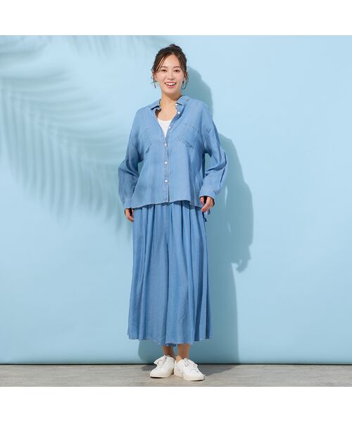 PISANO / ピサーノ シャツ・ブラウス | 【手洗いOK・セットアップ対応】製品洗い・テンセルデニムシャツ | 詳細8