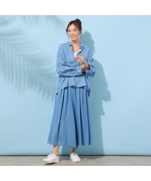 PISANO / ピサーノ シャツ・ブラウス | 【手洗いOK・セットアップ対応】製品洗い・テンセルデニムシャツ | 詳細10