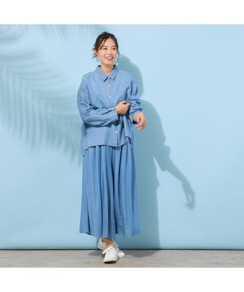 PISANO / ピサーノ シャツ・ブラウス | 【手洗いOK・セットアップ対応】製品洗い・テンセルデニムシャツ | 詳細13