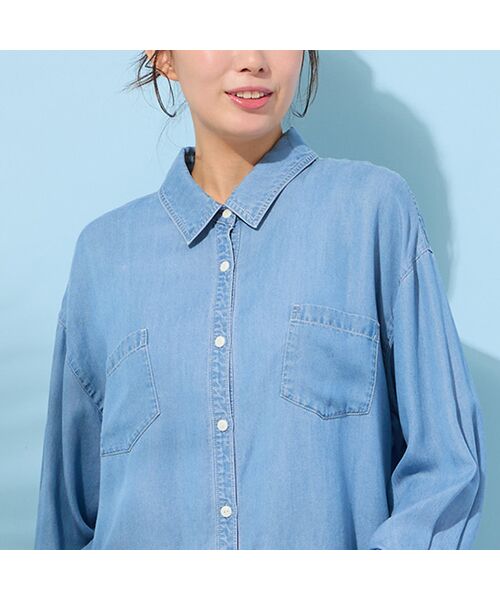 PISANO / ピサーノ シャツ・ブラウス | 【手洗いOK・セットアップ対応】製品洗い・テンセルデニムシャツ | 詳細14