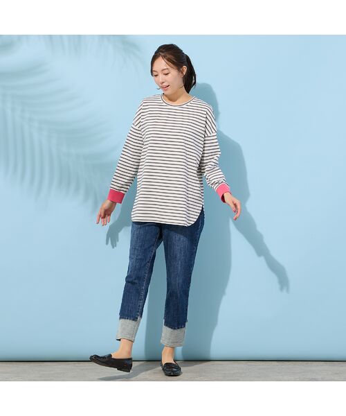 PISANO / ピサーノ デニムパンツ | 【手洗いOK・INDIMARKコラボ】デニムストレート・裾切り替えパンツ | 詳細14