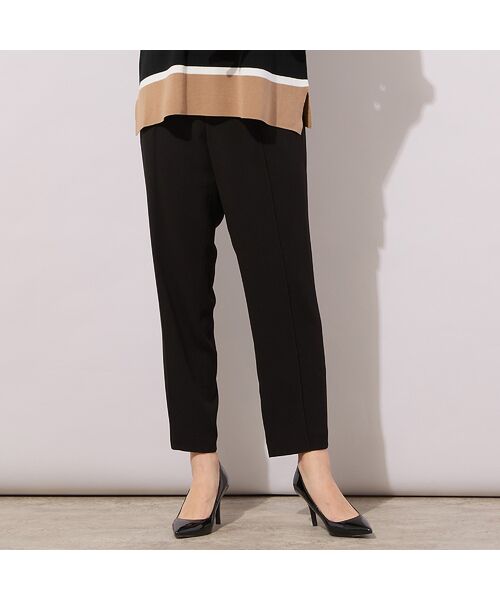 PISANO / ピサーノ ショート・ハーフ・半端丈パンツ | 【セットアップ対応】ピンタックテーパードパンツ（ブラック）