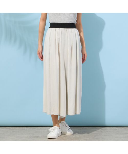 PISANO / ピサーノ ショート・ハーフ・半端丈パンツ | 【手洗いOK・セットアップ対応】製品洗い・テンセルデニムキュロットパンツ | 詳細1