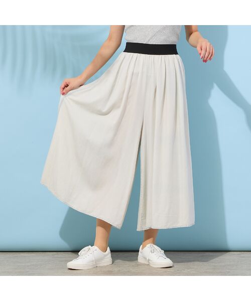 PISANO / ピサーノ ショート・ハーフ・半端丈パンツ | 【手洗いOK・セットアップ対応】製品洗い・テンセルデニムキュロットパンツ | 詳細3