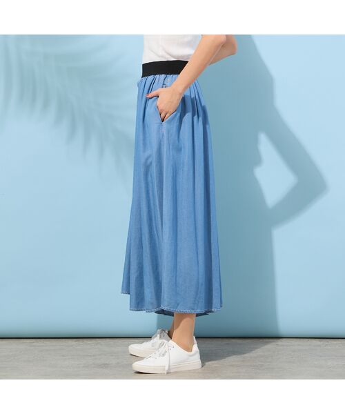 PISANO / ピサーノ ショート・ハーフ・半端丈パンツ | 【手洗いOK・セットアップ対応】製品洗い・テンセルデニムキュロットパンツ | 詳細8