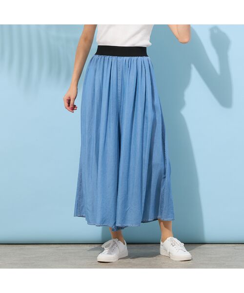 PISANO / ピサーノ ショート・ハーフ・半端丈パンツ | 【手洗いOK・セットアップ対応】製品洗い・テンセルデニムキュロットパンツ | 詳細17