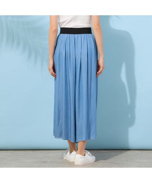 PISANO / ピサーノ ショート・ハーフ・半端丈パンツ | 【手洗いOK・セットアップ対応】製品洗い・テンセルデニムキュロットパンツ | 詳細9