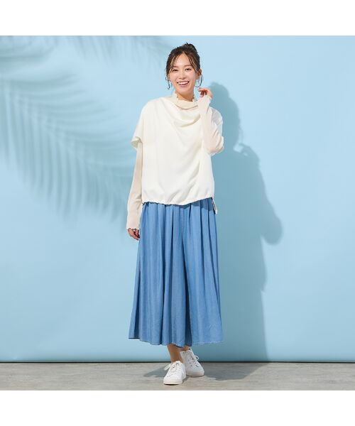 PISANO / ピサーノ ショート・ハーフ・半端丈パンツ | 【手洗いOK・セットアップ対応】製品洗い・テンセルデニムキュロットパンツ | 詳細10