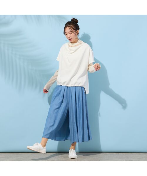 PISANO / ピサーノ ショート・ハーフ・半端丈パンツ | 【手洗いOK・セットアップ対応】製品洗い・テンセルデニムキュロットパンツ | 詳細11