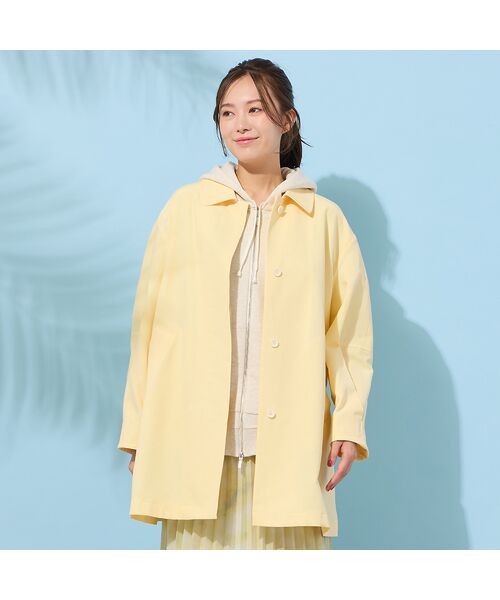 PISANO / ピサーノ ステンカラーコート | 【接触冷感】デザインタックスリーブ・ステンカラーコート（イエロー）