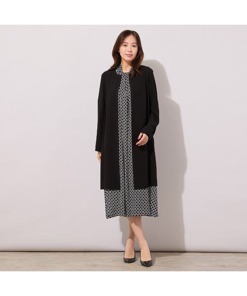 PISANO / ピサーノ ノーカラージャケット | 【セットアップ対応】パイピング切り替えガウンジャケット | 詳細1