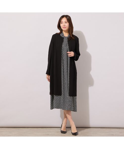 PISANO / ピサーノ ノーカラージャケット | 【セットアップ対応】パイピング切り替えガウンジャケット | 詳細2