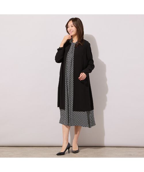 PISANO / ピサーノ ノーカラージャケット | 【セットアップ対応】パイピング切り替えガウンジャケット | 詳細3