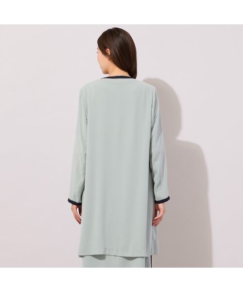 PISANO / ピサーノ ノーカラージャケット | 【セットアップ対応】パイピング切り替えガウンジャケット | 詳細6