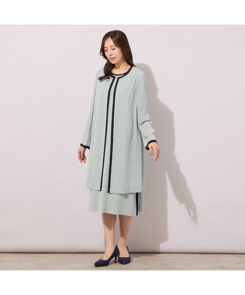 PISANO / ピサーノ ノーカラージャケット | 【セットアップ対応】パイピング切り替えガウンジャケット | 詳細8
